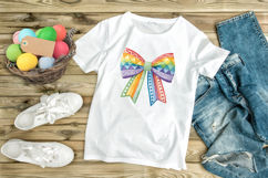 Geometric Rainbow Coquette Bow Clipart with Patterns Product Image 9