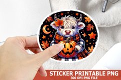 Halloween Highland Cow Sticker| Halloween Sticker Product Image 1