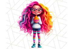 Teen Girl Clipart PNG, Fun Character Illustration Product Image 2