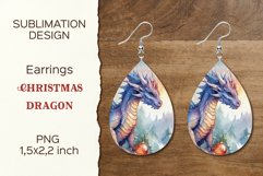 Christmas Dragon | Earring Teardrop | Sublimation Design Product Image 1