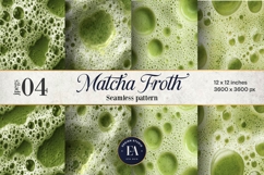 Matcha Foam Pattern, Matcha Froth Texture Digital Paper Product Image 1