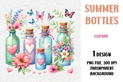 Summer Clipart, Bottles and Jars, PNG Product Image 1