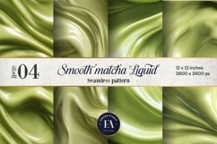 Matcha Liquid Marble, Green Abstract Swirl Digital Paper Product Image 1