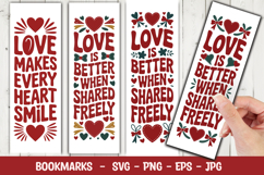 Shared Love Bookmark svg png Product Image 1