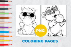 Bear with chewing gum Coloring Pages | Coloring book Product Image 1