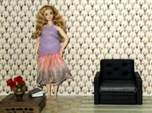 Deer wallpaper dollhouse DIY printable easy use coral colour Product Image 10