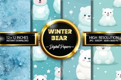 Winter Bear Digital Papers - 04 Variations Product Image 1