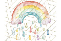 Watercolor Dinosaur and Rainbow PNG Clipart, Baby Nursery Product Image 2