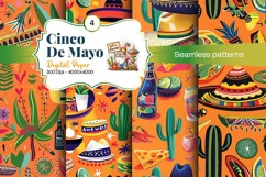 Cinco de Mayo digital paper, fiesta digital paper Product Image 2
