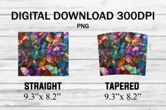 Colorful Holographic Butterflies 20 oz Tumbler Wrap Sublimat Product Image 2