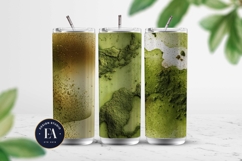 Spilled Matcha Texture, Green Abstract Liquid Digital Paper Product Image 2