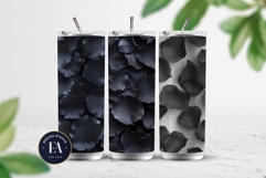 Black Rose Petals Pattern digital papers | Roses pattern Product Image 2