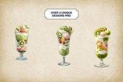 Matcha Parfait Clipart Bundle 4 PNG Product Image 2