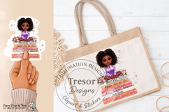 Bride afro american Chibi PNG Bridal Shower stack of Books Product Image 8
