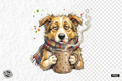 Whimsical Farm Animals Drink Coffee Clipart Product Image 1