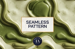 Spilled Matcha Texture, Green Abstract Liquid Digital Paper Product Image 3