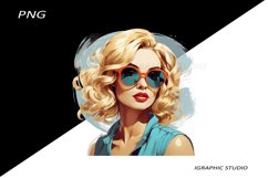 Retro Comic Style Pop Art Girls Clipart Png Product Image 1