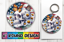 Sweet Keychain Designs for Gifts PNG, Skull USA Product Image 1