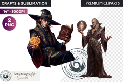 Fantasy wizard cliparts, sorcerer, spellcaster, mage Product Image 1