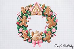 Pink Christmas Gingerbread sublimation Clipart PNG Product Image 1