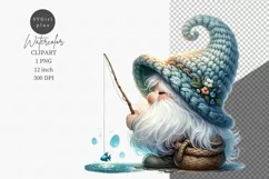 Gnome clipart, Fishing clipart, Fathers Day Product Image 1