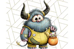 Monster Kids Clipart PNG, Cute Halloween Costume Art Product Image 2