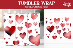 Valentines Tumbler Sublimation, Hearts Tumbler Wrap Bundle Product Image 2