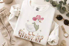 Rhinestone Giddy Up PNG Cowboy Goose Western Sublimation Product Image 9