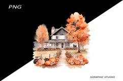 Autumn House Porch, Thanksgiving Clipart Product Image 1