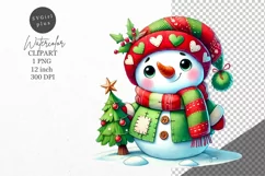 Christmas clipart, Snowman clipart, Winter sublimation Product Image 1