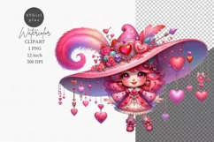 Valentines day clipart, Little girl clipart Product Image 1