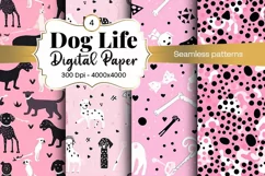 Dog Paw Digital Paper Seamless Scrapbook Paper Product Image 1