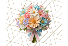 Pastel Flower Bouquet PNG Clipart, Elegant Floral Art Product Image 2