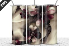 3D Flowers Tumbler Wrap | Sublimation Design | Tumble PNG Product Image 3