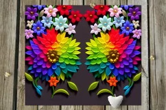 3 D Flowers | 14 Summer Skinny tumbler Sublimation designs Product Image 10