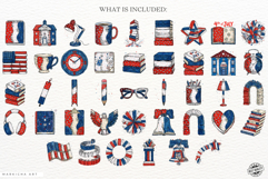 4th of July Books Reading Clipart Product Image 4