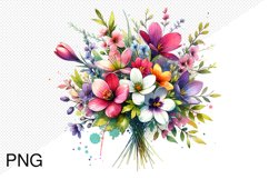 Spring Flowers Sublimation - Clipart PNG Design Product Image 1