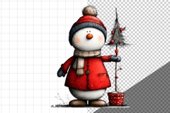 Watercolor Snowman Clipart, Whimsical, Product Image 3