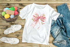 Pastel Pink Cherry Blossom Coquette Bow Clipart Product Image 9