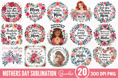 Mothers Day Quotes Sublimation Clipart Bundle PNG Product Image 1