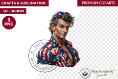 4th of July Character clipart, Patriotic Americana PNG Product Image 1