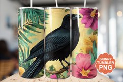 Summer Tropical Crow Tumbler | Summer Tumbler Wrap Product Image 1