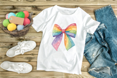 Watercolor Rainbow Coquette Bow Clipart with Blended Colors Product Image 9