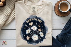 Bloom in the Dark PNG, Celestial Flower Moon Sublimation Product Image 9