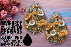 Floral Fusion Teardrop Earrings - Sublimation Style Product Image 1