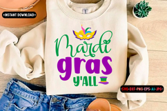 mardi gras y'all Quotes SVG Design, Mardi gras Product Image 1