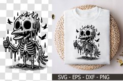 A Melting Bird Skeleton Character - Skeleton SVG Product Image 1