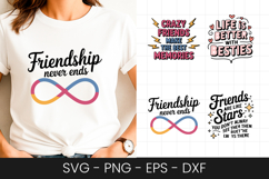 Friendship Never Ends Quote SVG PNG Product Image 1