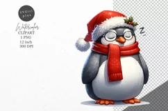 Christmas clipart, Penguin clipart, Christmas sublimation Product Image 1