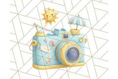 Sky Blue and Sunshine Yellow Summer Clipart PNG, Tropical Product Image 2